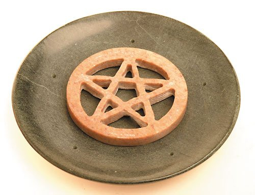 Specksteinhalter - Pentagramm rund